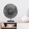 Black Rustic Metal Medallion Figurine